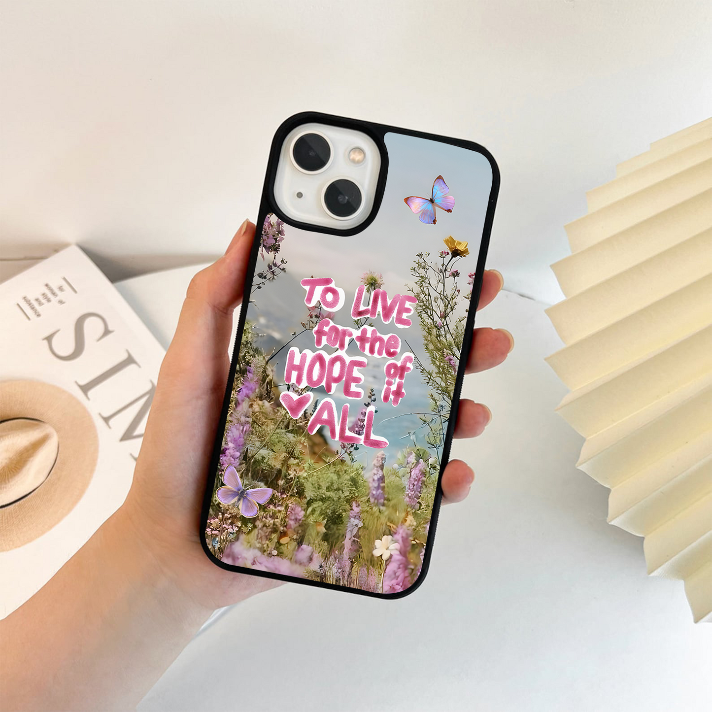 Hopeful Bloom Sky Glass Case