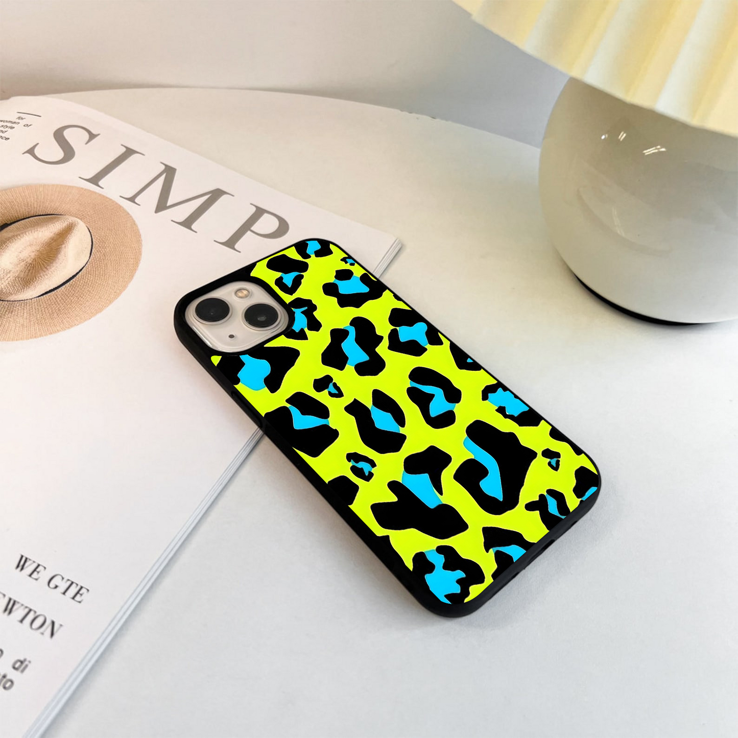 Neon Leopard Glass Case