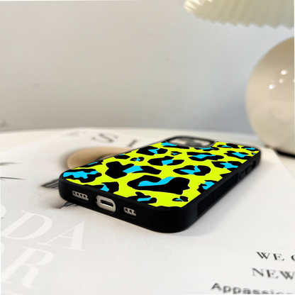 Neon Leopard Glass Case