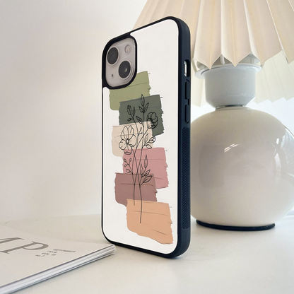 Muted Brush Swatches Glass Case