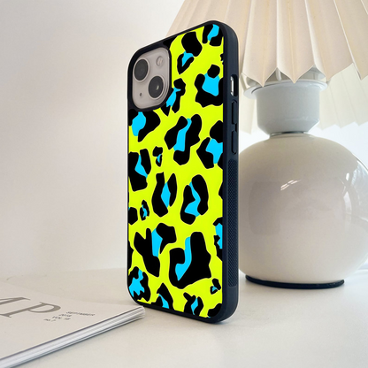 Neon Leopard Glass Case