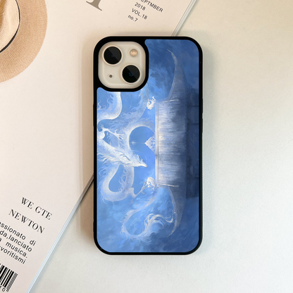 Celestial White Dragon Glass Case