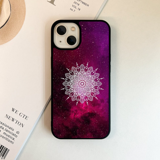 Pink Sky with Mandala Pattern Glass Case