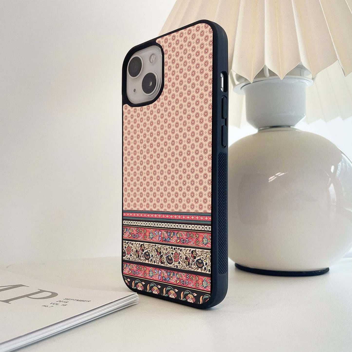 Blush Meadow Stripes Glass Case