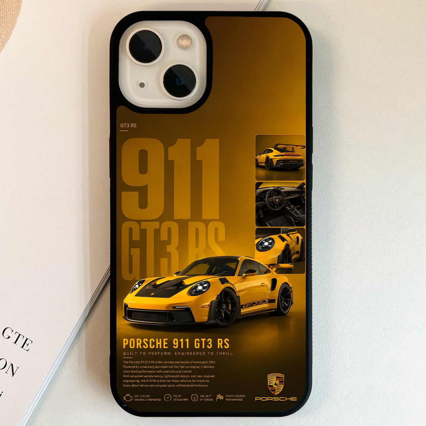 Porsche Golden GT3 Glass Case