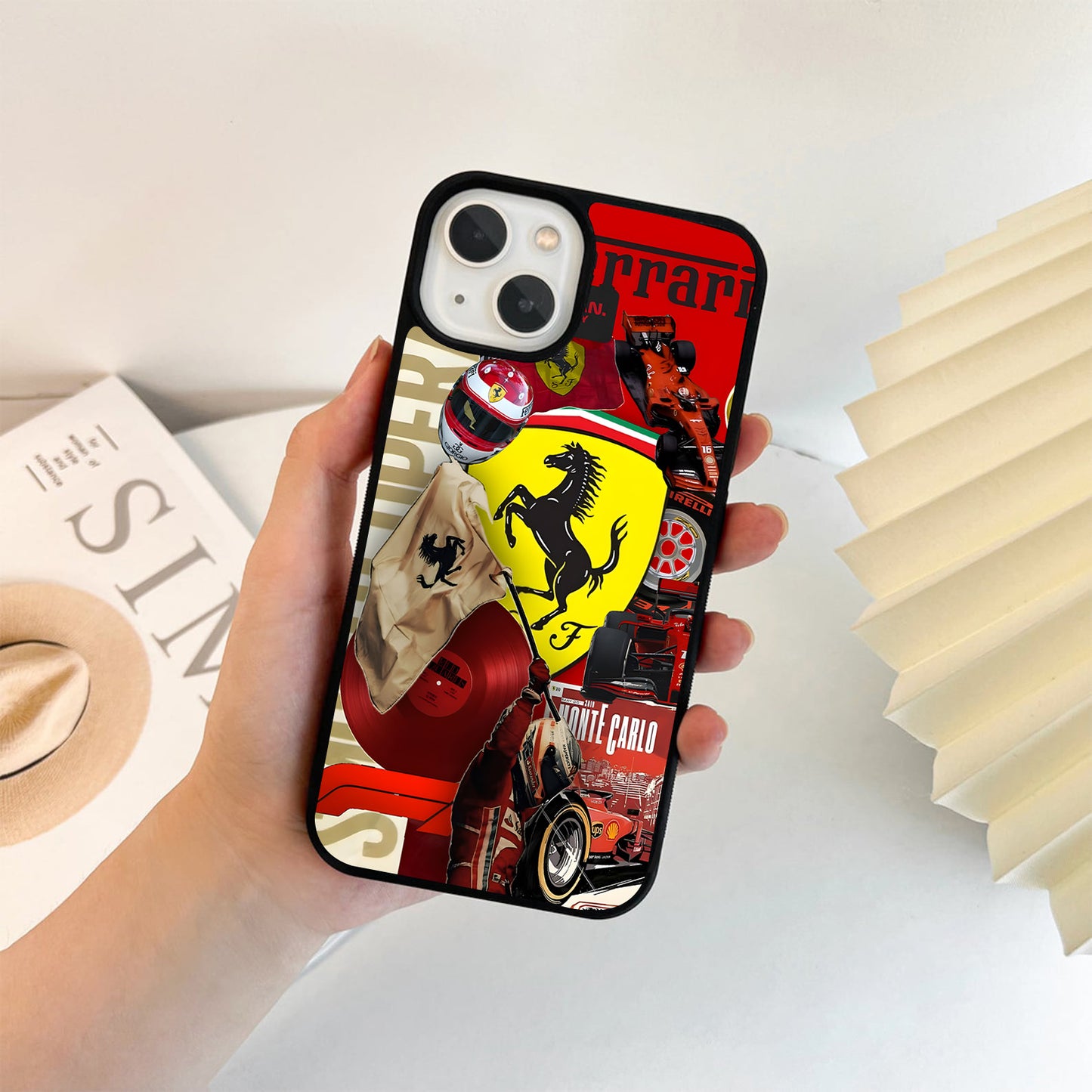 Aesthetic Ferrari Collage Glass Case