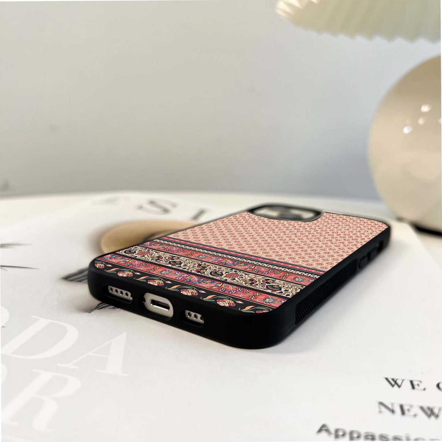 Blush Meadow Stripes Glass Case