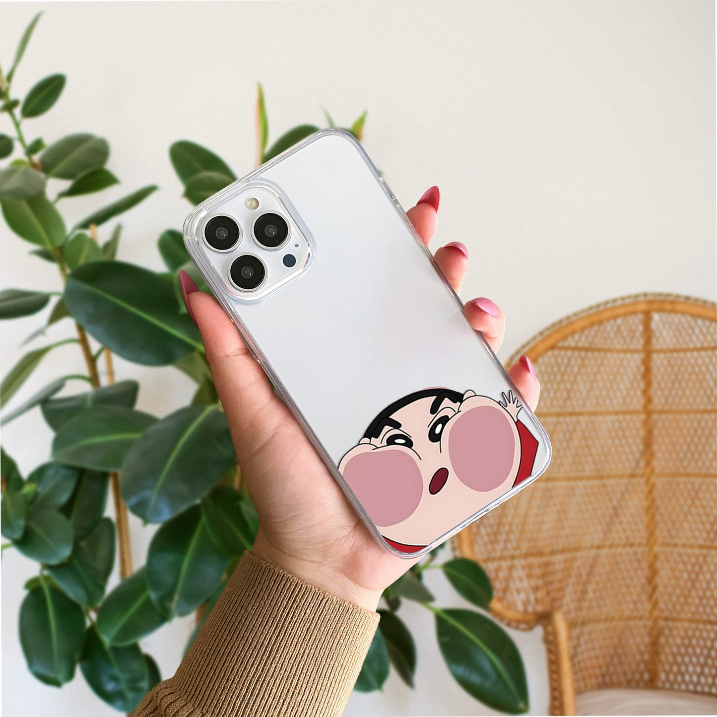 Mirror Face Shinchan Clear Silicon Cover