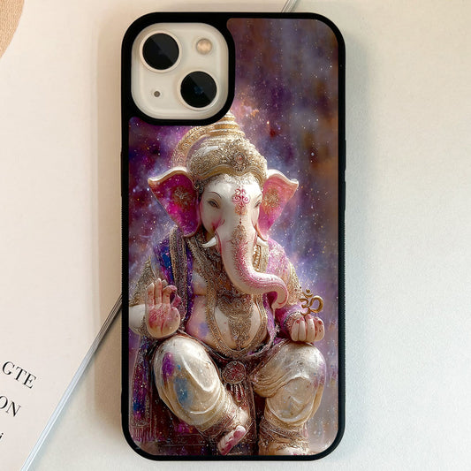Celestial Purple Ganesha Glass Case