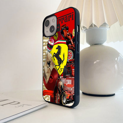 Aesthetic Ferrari Collage Glass Case