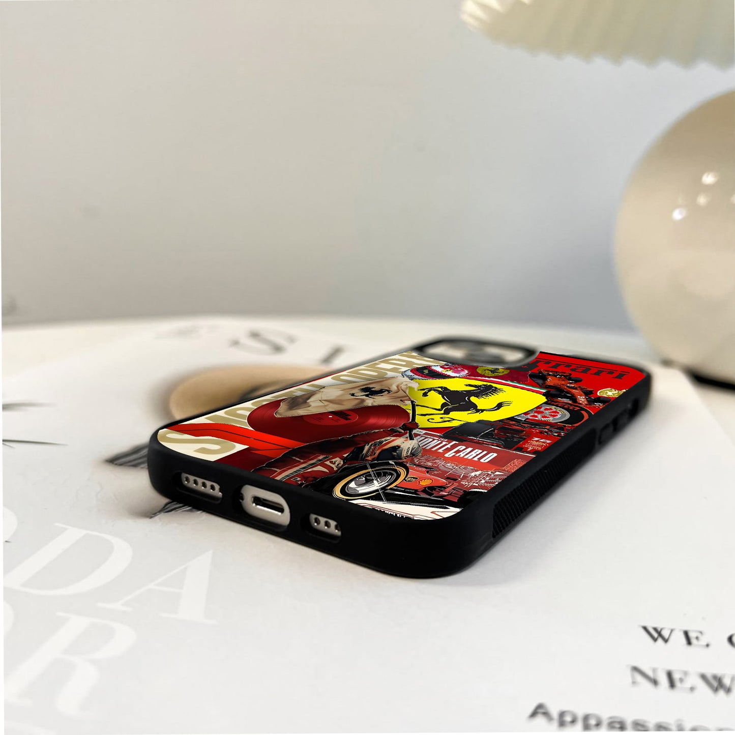 Aesthetic Ferrari Collage Glass Case