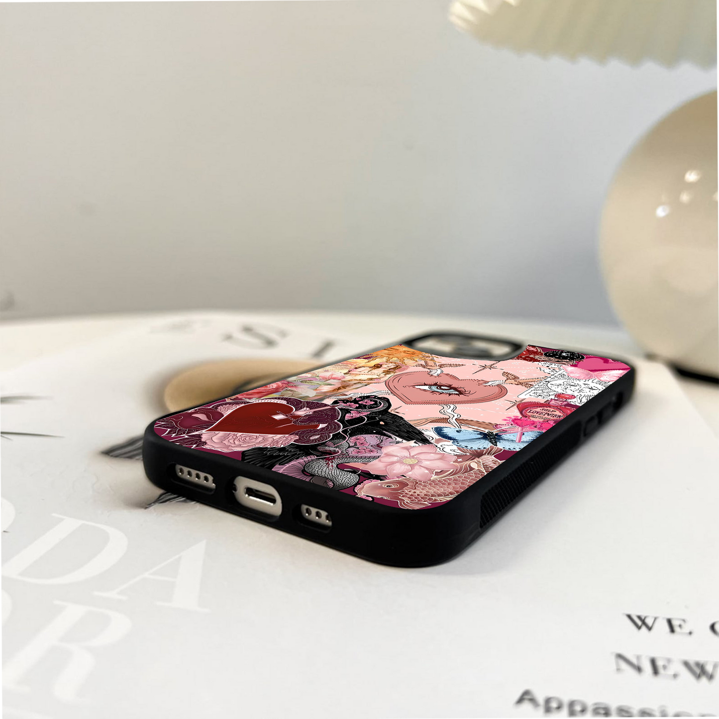 Celestial Romance Collage Glass Case