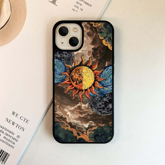Sun Moon Stormy Sky Glass Case