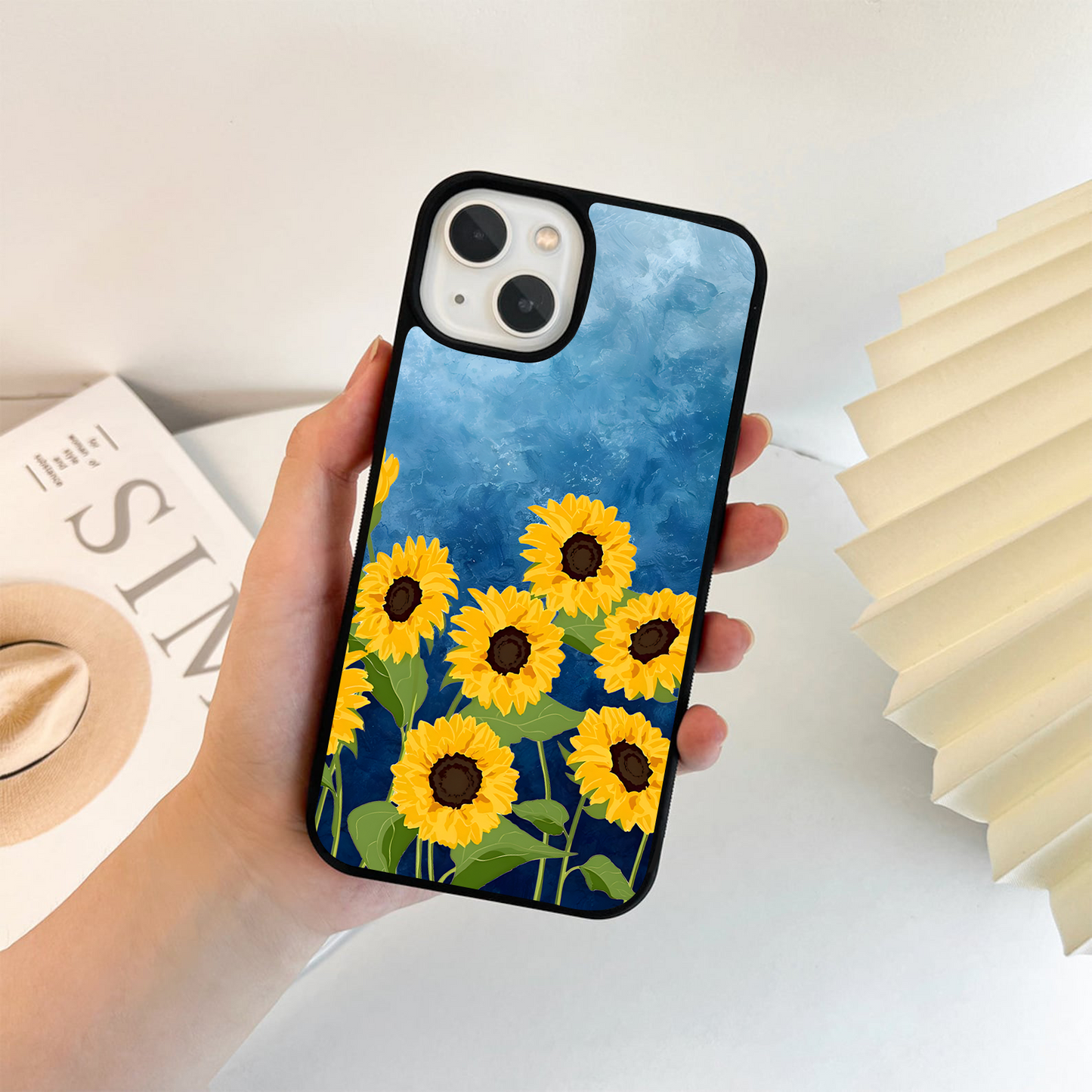 Golden Sunny Bloom Glass Case