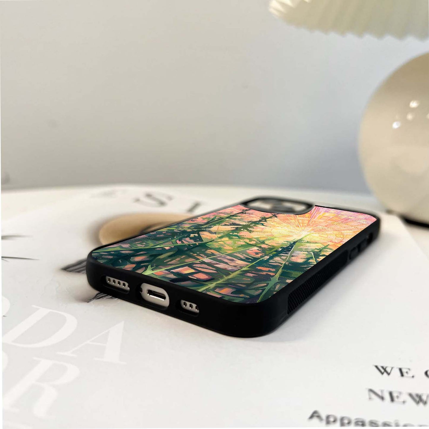 Sunburst Pinescape Glass Case