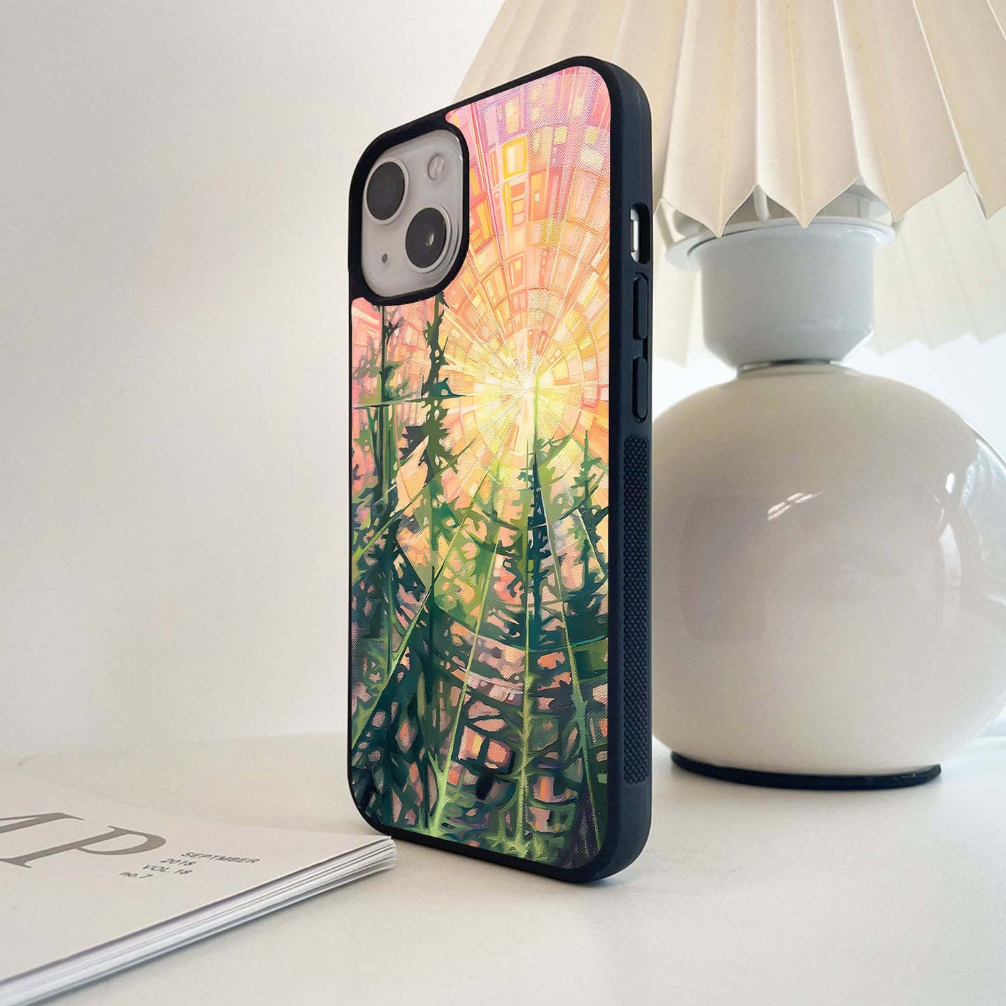Sunburst Pinescape Glass Case