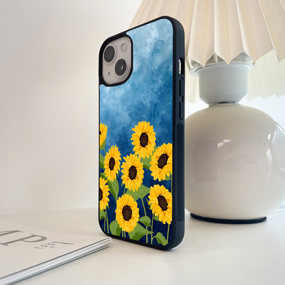 Golden Sunny Bloom Glass Case