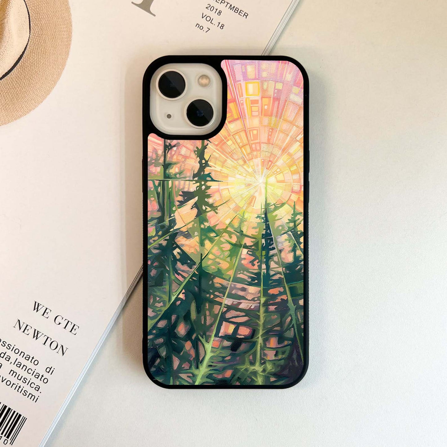 Sunburst Pinescape Glass Case