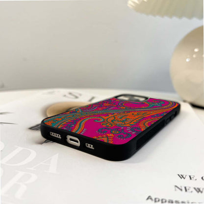 Vibrant Paisley Swirl Glass Case