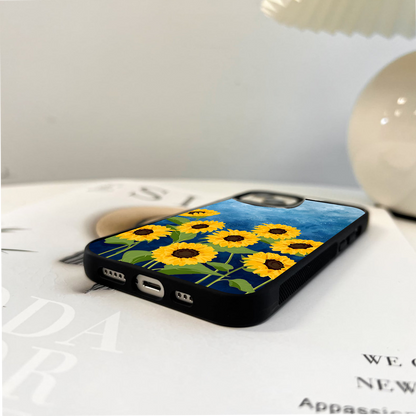 Golden Sunny Bloom Glass Case