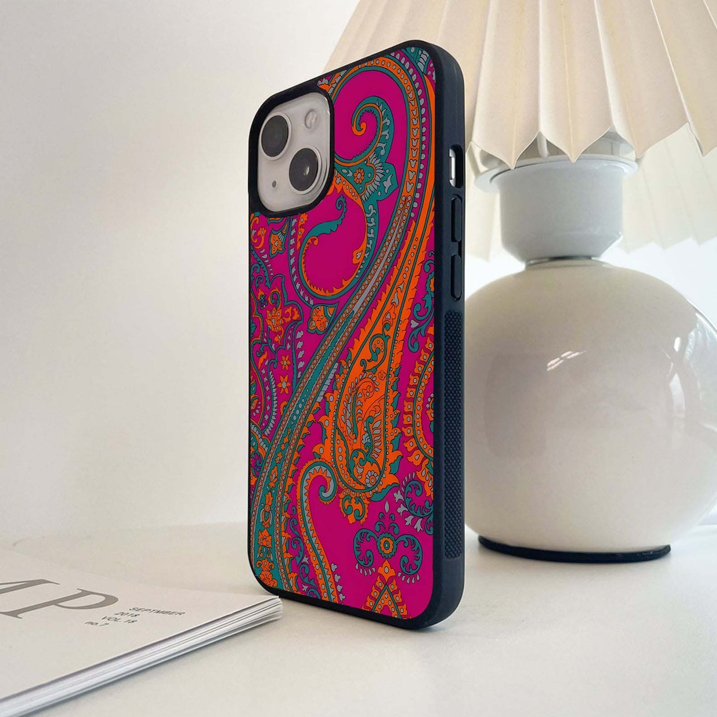 Vibrant Paisley Swirl Glass Case