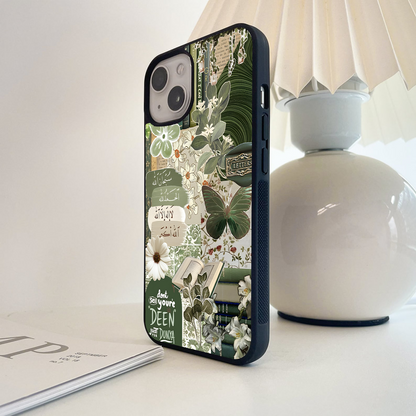 Green Islamic Books Quotes Glass Case