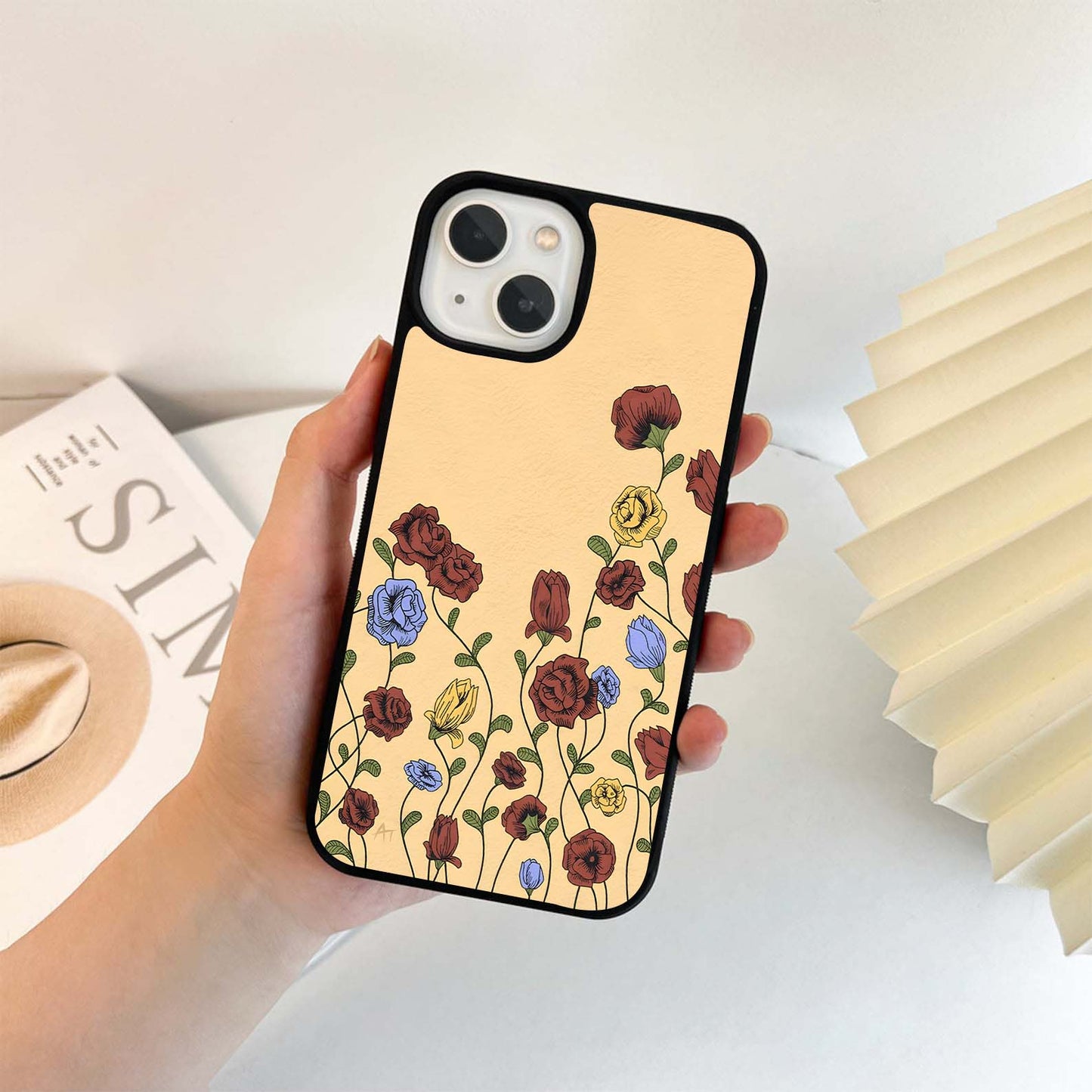 Vintage Playful Floral Glass Case