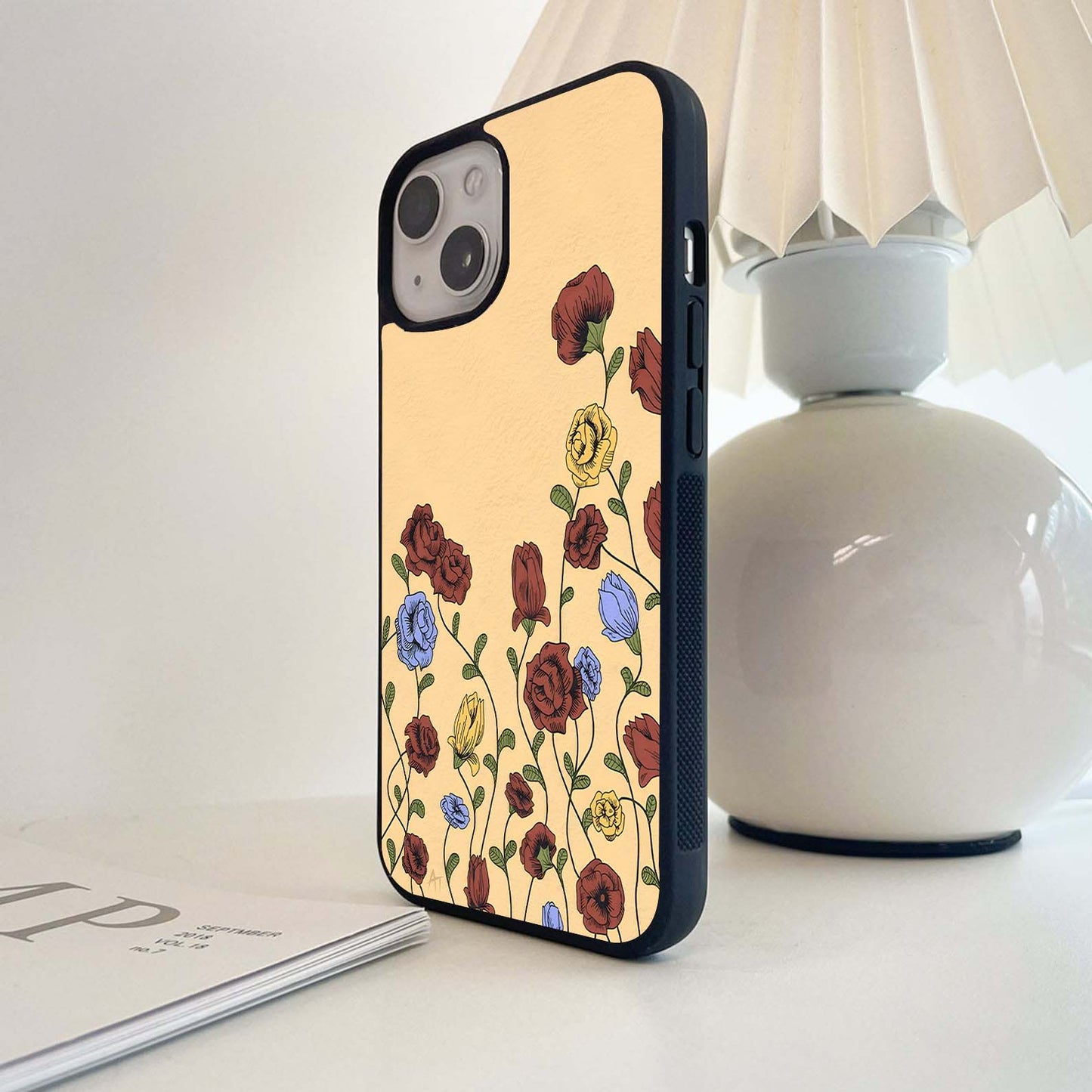 Vintage Playful Floral Glass Case