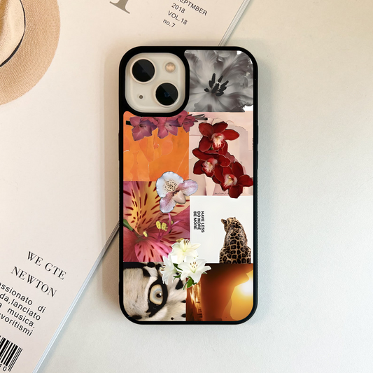 Wildflower Texture Collage Glass Case