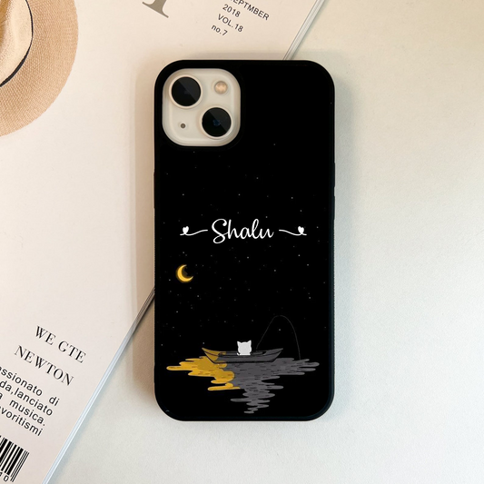 Silent Night Row With Custom Name Glass Case