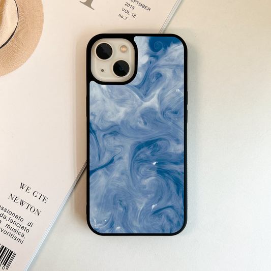 Swirly Cloud Blue Glass Case