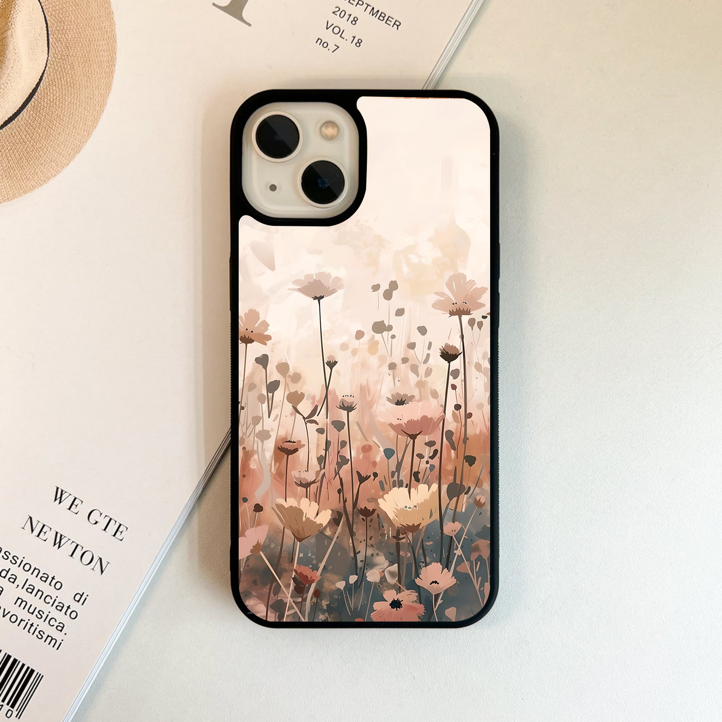 Pastel Wildflowers Glass Case