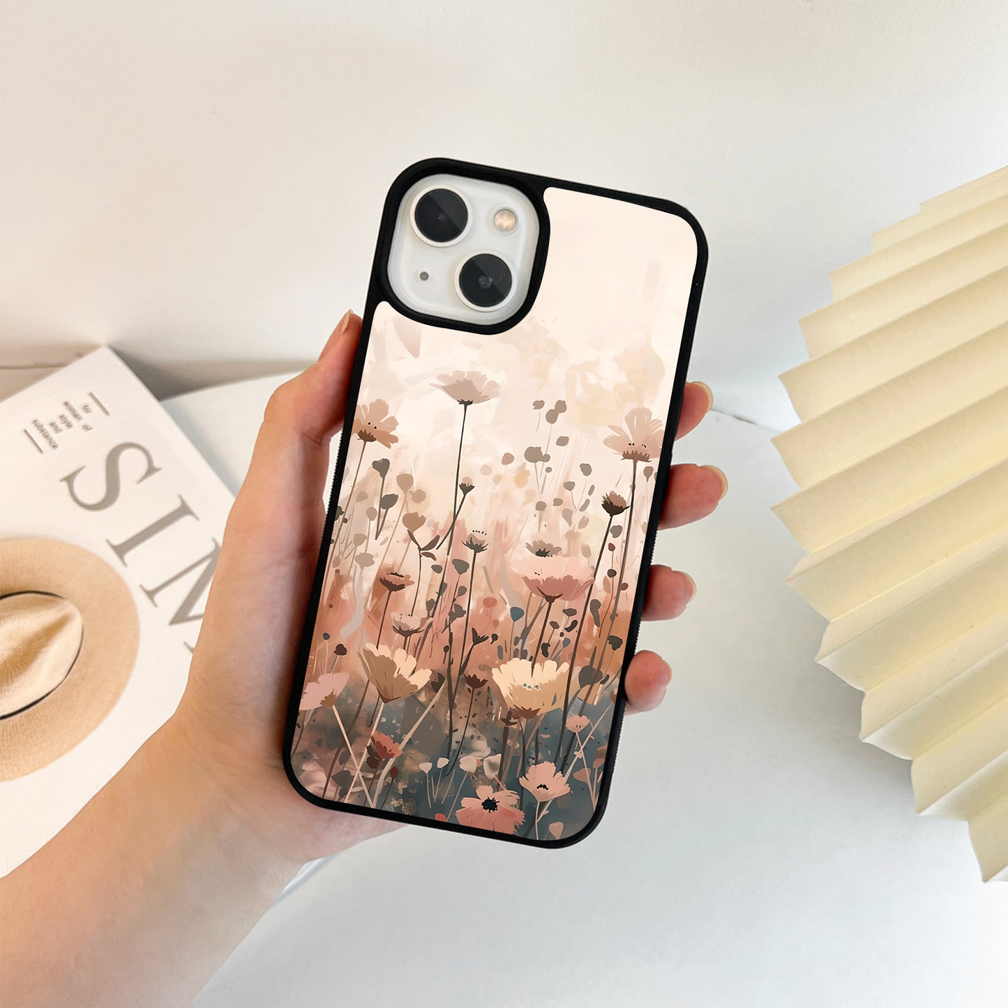 Pastel Wildflowers Glass Case