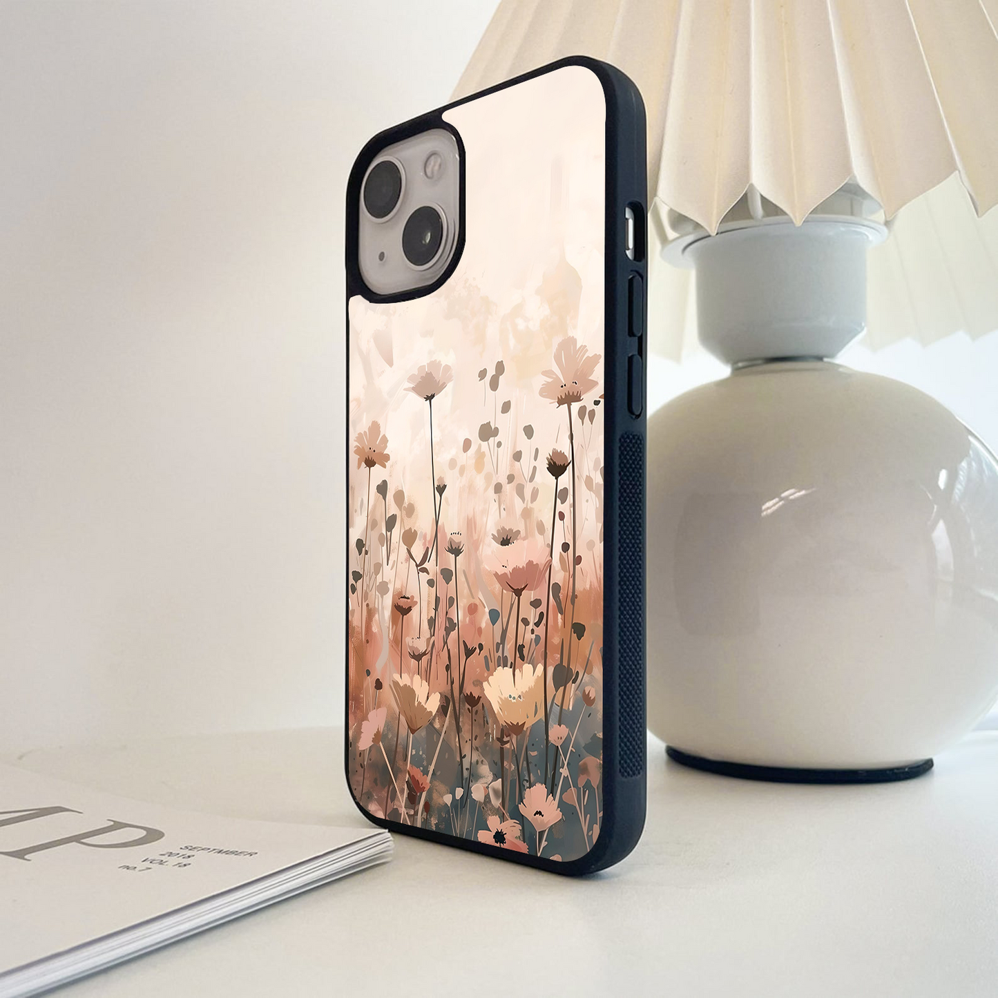 Pastel Wildflowers Glass Case