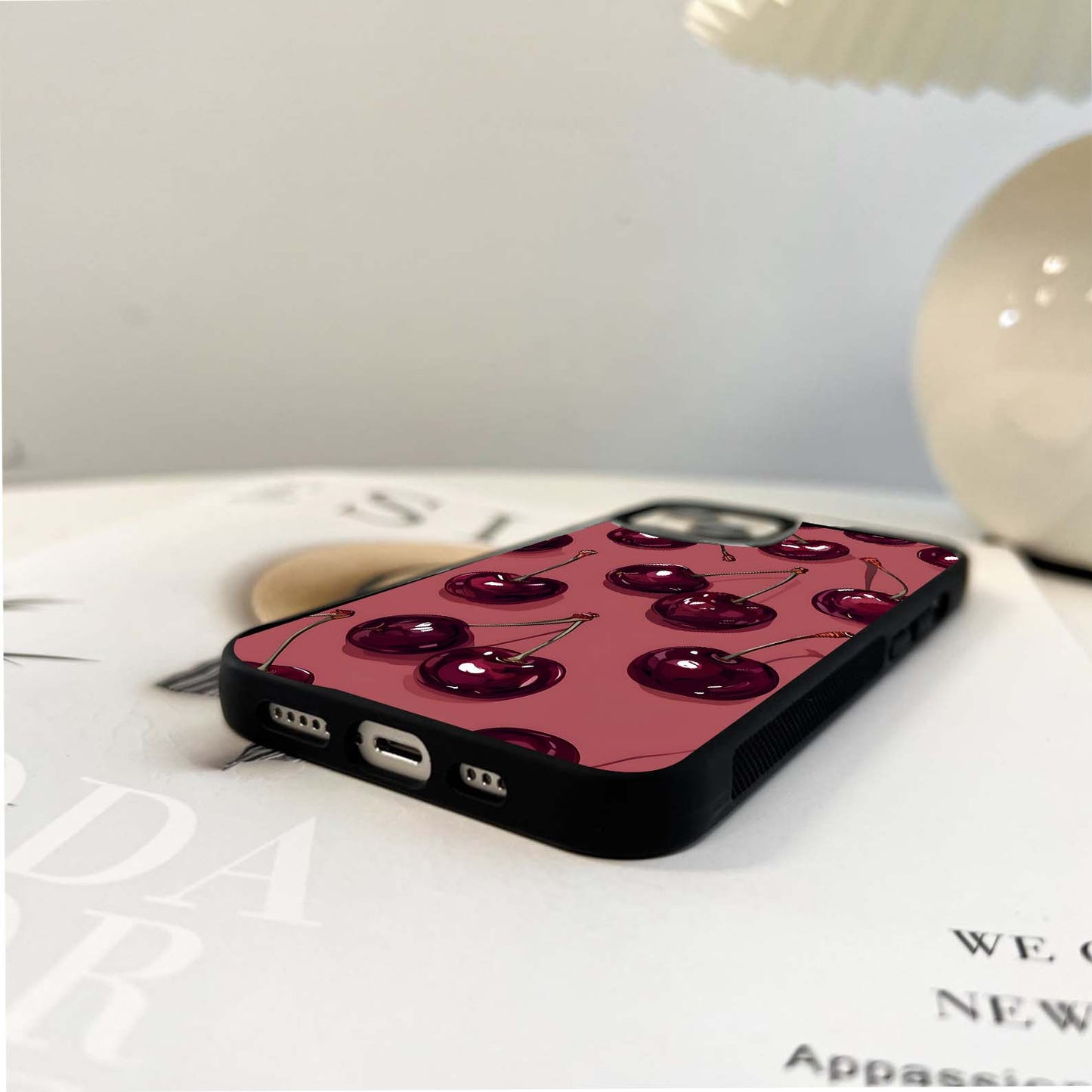 Cosmic Wine Cherry pattern Glass Case