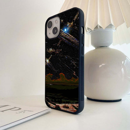 Starlit Cosmic Galaxy Glass Case