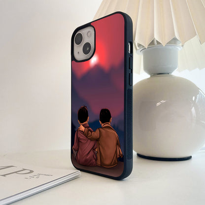 Sunset Friendship Bond Glass Case