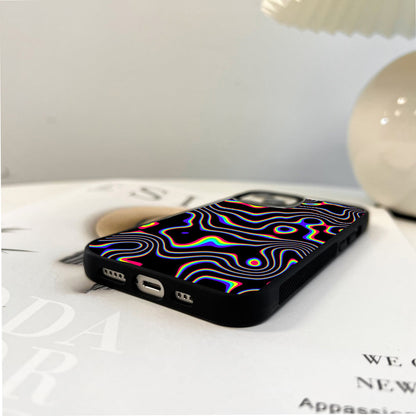Psychedelic Rainbow Waves Glass Case