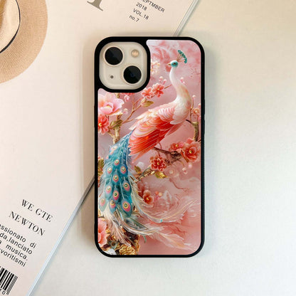 Blush Peacock Elegance Glass Case