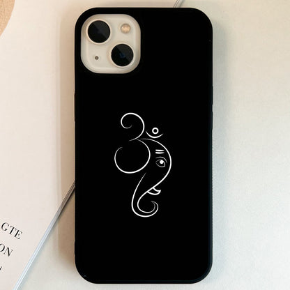 Minimal Om Ganesha Art Glass Case