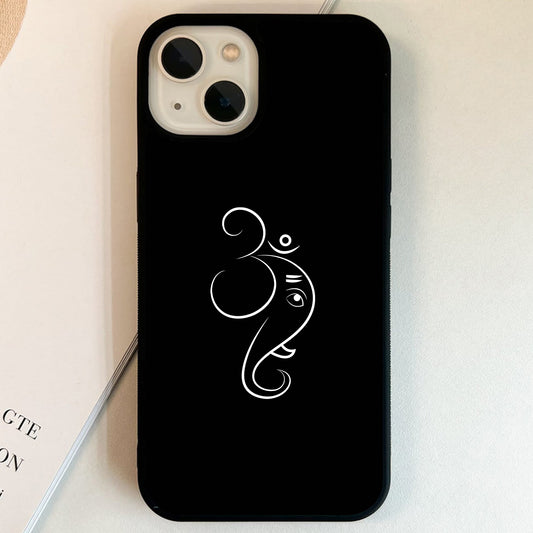 Minimal Om Ganesha Art Glass Case