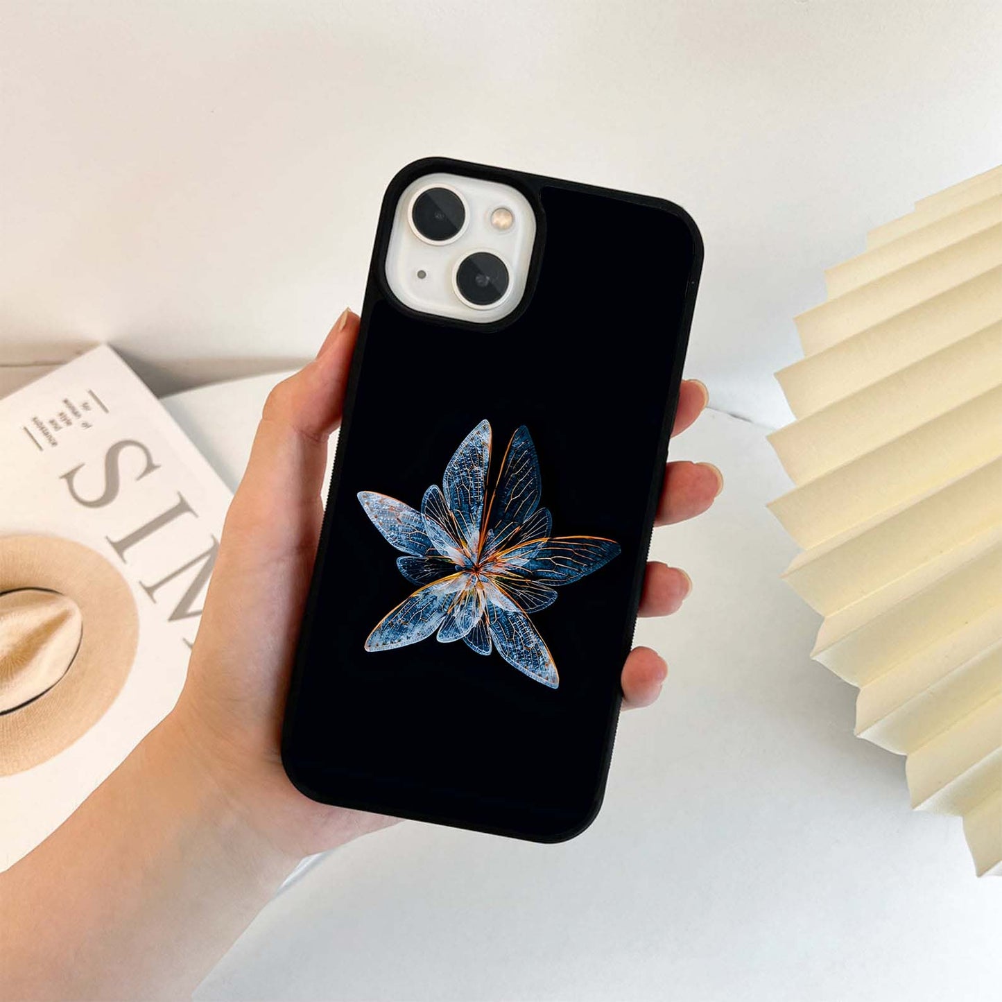 Crystal Wing Bloom Glass Case