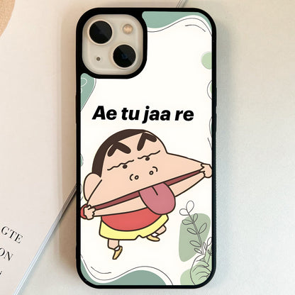 Shinchan Funny Face Glass Case