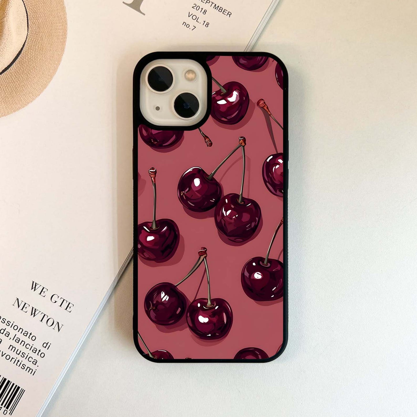 Cosmic Wine Cherry pattern Glass Case