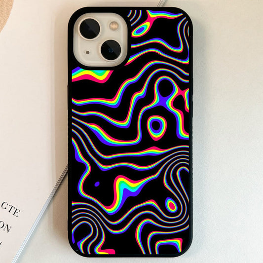 Psychedelic Rainbow Waves Glass Case