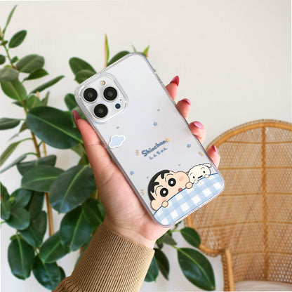 Peekaboo Shinchan Wallpaper Clear Silicon Cover