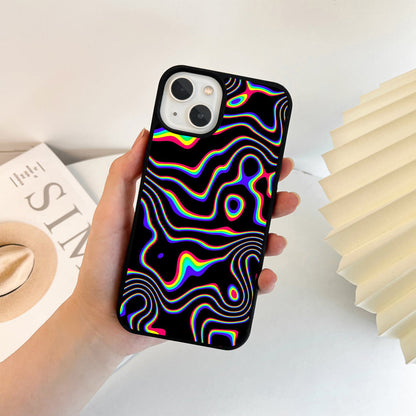 Psychedelic Rainbow Waves Glass Case