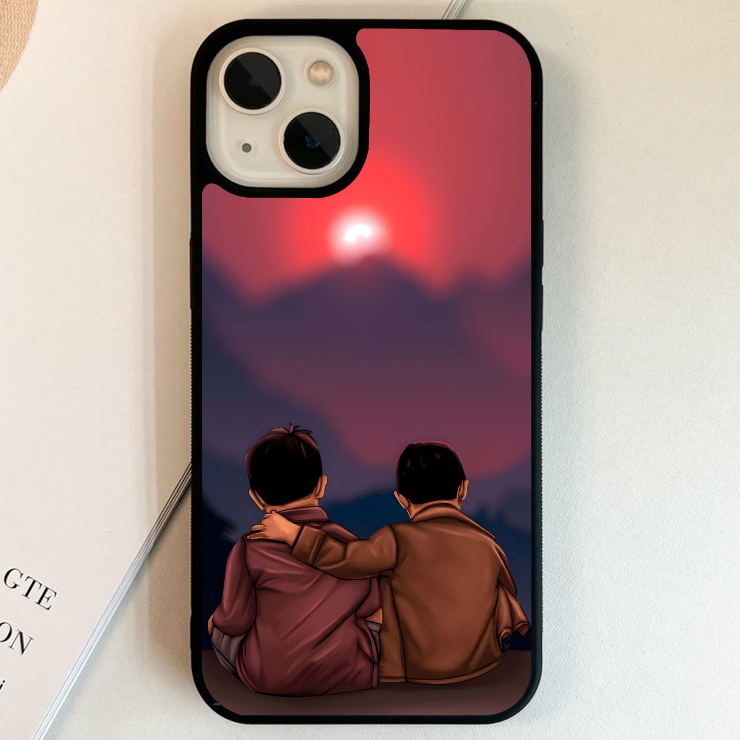 Sunset Friendship Bond Glass Case