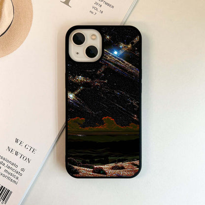 Starlit Cosmic Galaxy Glass Case