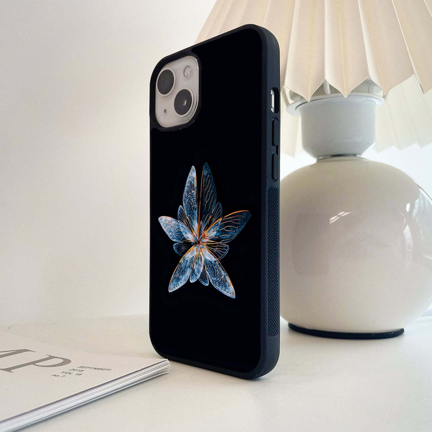 Crystal Wing Bloom Glass Case